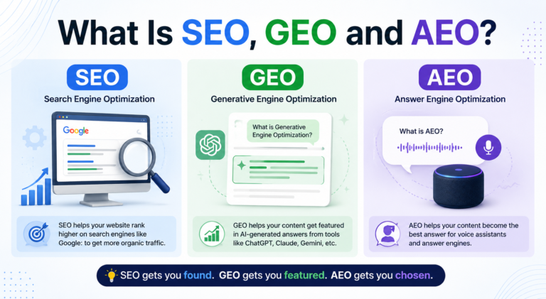 What Is SEO, GEO, and AEO
